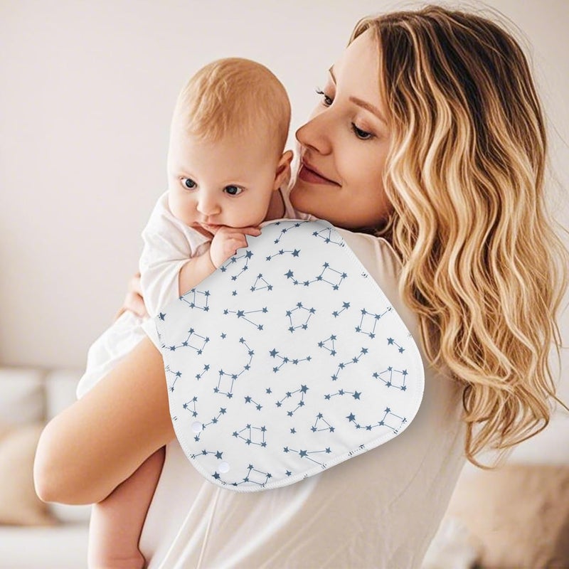 Benoxine 2-in-1 Burp Cloths and Baby Bibs - 6 Pack Large Super Absorbent Soft Cotton Burping Cloths for Spit Up, 3 Layers Thick Baby Burp Rags for Girls & Boys - Image 2